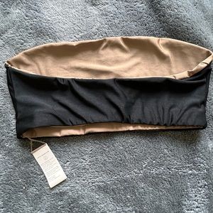 Good American Shine Band Bandeau Swim Top, reversible - Size 2